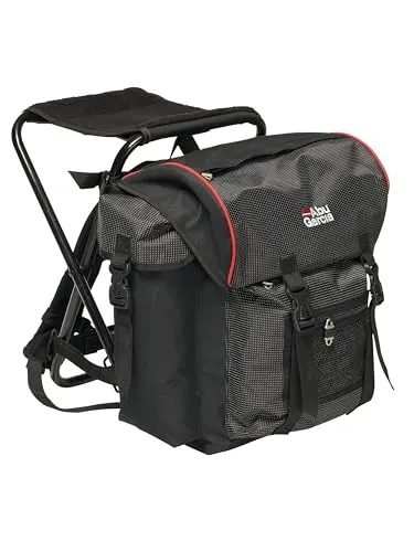 Abu Garcia Rucksackstuhl Standard black - Camping-Möbel, leichter und tragbarer Stuhl mit Rucksackfunktion, ideal für Angler und Outdoor-Enthusiasten