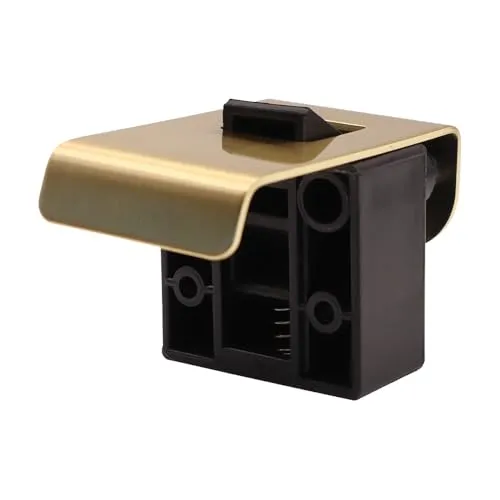 ToMTuR RV-Labs® Messing Pull-Lock Möbelverschluss 42mm - Gold - Praktischer Möbelverschluss für mühelose Einhandbedienung. Nie wieder offene Schubladen oder Türen! Stabiler Kunststoff und Edelstahl sorgen für Langlebigkeit bei Fronten bis 20 mm Stärke.