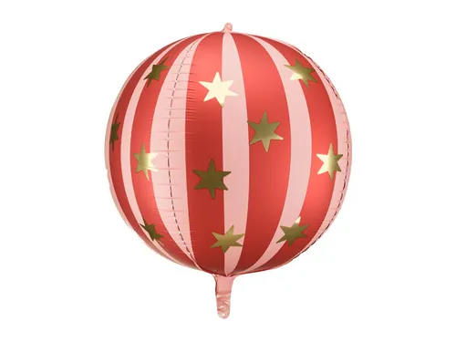 Balon foliowy Piłka w gwiazdki, 75 cm, czerwony  1 op. / 1 szt. PA 5904555062962