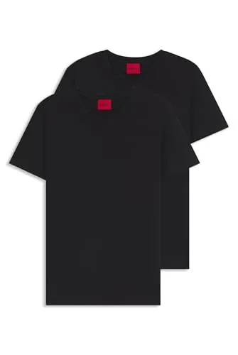 HUGO Herren Round T-Shirt Schwarz, Slim Fit - Stylisches T-Shirt für Herren im Slim Fit mit Rundhalsausschnitt, ideal für Freizeit und Wochenendlooks.