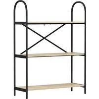 vidaXL Bücherregal Sonoma-Eiche 80 x 30 x 109 cm - Modernes Bücherregal aus Holzwerkstoff mit schwarzem Stahlrahmen, ideal für stilvolle Aufbewahrung und Präsentation von Büchern und Deko. Robuste Bauweise für langlebige Nutzung.