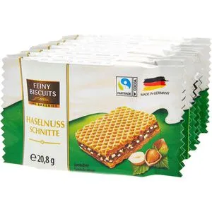 Feiny-Biscuits Waffeln Haselnuss Schnitten, je 20,8 g, 8 Stück
