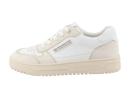 Tom Tailor Damen Sneaker 7490010019, White-Cream, 41 EU in weiß von Tom Tailor