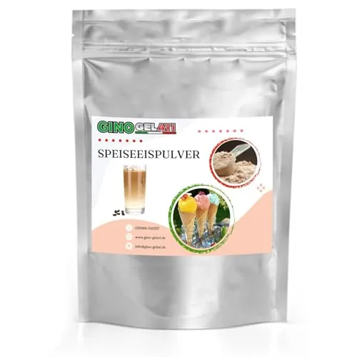 Gino Gelati Joghurt Speiseeis Pulver, verschiedene Sorten, für Eismaschinen, Eis selber herstellen, Made in Germany, schnelle und einfache Zubereitung (333 g, Joghurt Eiskaffee)