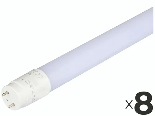 V-TAC LED-Röhre VT-1577, 20 W, 2100 lm - Energiesparlampen mit hoher Lichtausbeute, ideal für effiziente Beleuchtung in Büros und Wohnräumen, 8 Stück im Set.