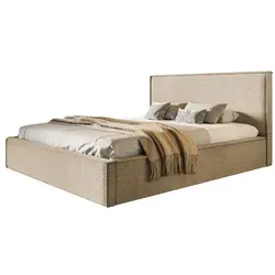 Alpi-Möbel Polsterbett mit Kopfteil MILANO SLIM - 200x120 cm, Beige beige 213 cm x 128 cm