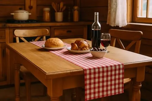 texpot Landhaus Tischläufer 30 x 180 cm Rot-weiß Kariert aus 100% Baumwolle im 20 mm Karo Bauernkaro