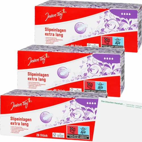 Jeden Tag Slipeinlagen Extra Lang 3er Pack 3x26Stk Packung usy Block