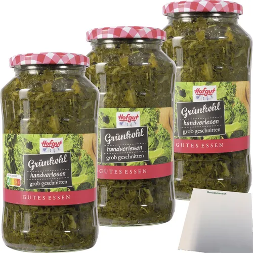 Hofgut Grünkohl gerupft 3er Pack 3x720ml Glas usy Block