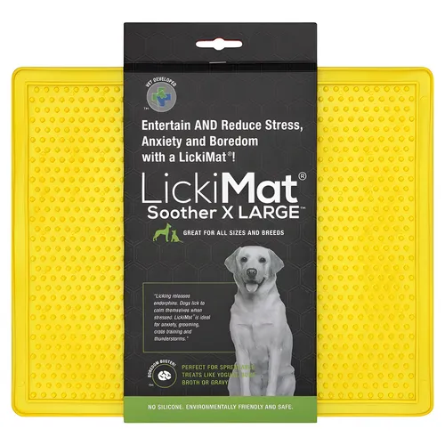 LickiMat Soother Large gelb 30,5x25,5cm für Hunde - Futtermatte, angstlindernd