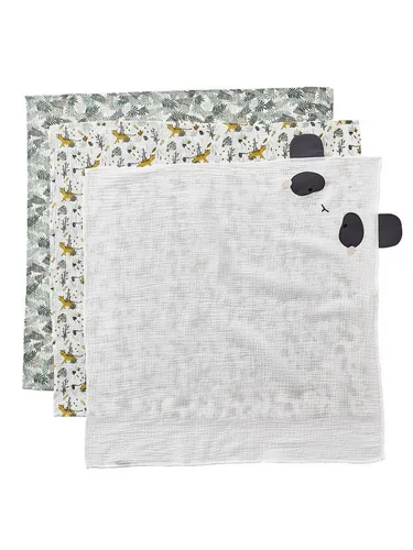 vertbaudet Stoffwindeln Baby Wickeltücher PANDAFREUNDE, 3er-Pack