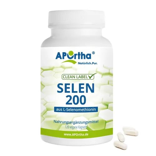 APOrtha Selen 200 µg aus L-Selenomethionin - 120 vegane Kapseln