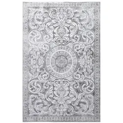 Novel Vintage-Teppich Victoria, Grau, Weiß, Kunststoff, Vintage, rechteckig, 160x230 cm, Oeko-Tex® Standard 100, Oeko-Tex® Made IN Green, strapazierfähig, pflegeleicht, antistatisch, lichtunempfindlich, in verschiedenen Größen erhältlich, für Fußbodenheizung geeignet, Teppiche & Böden, Teppiche, Vintage-Teppiche