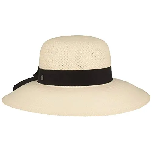 Breiter ORIGINAL Damen Panama Hut - Sonnenhüte für Damen, handgeflochten aus Ecuador mit extra breiter Krempe für optimalen Sonnenschutz und stylischem Ripsband.