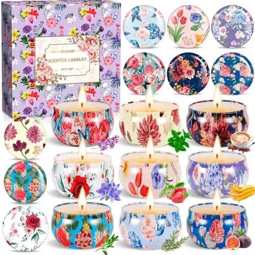 ZPQAODI Duftkerzen Geschenkset, 9 Stück Duftkerzen Sets,Natürliches Sojawachs, Aromatherapie Kerzen Für Zuhause, Kleine Geschenkset Set Deko Kerzen, für Frauen Bad Geburtstag Yoga