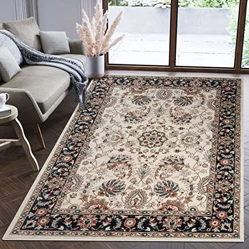 Mazovia Orientalisch Teppich 60 x 100 cm - Hochwertiger Wohnzimmer-Teppich in Grau Beige - Hochwertiger orientalischer Teppich aus 100% Polypropylen, pflegeleicht und langlebig. Ideal für Wohnzimmer oder Esszimmer, sorgt für Wärme und Komfort. ÖKO-TEX geprüft, für ein angenehmes Wohnambiente.