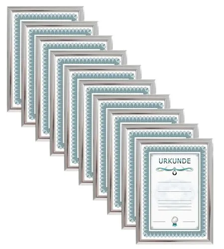 IDEAL TREND Bilderrahmen 2er 3er 5er 10er Pack - Einzelrahmen für Urkunden und Zertifikate, zeitloses Design für Hoch- und Querformat, ideal für professionelles Präsentieren.
