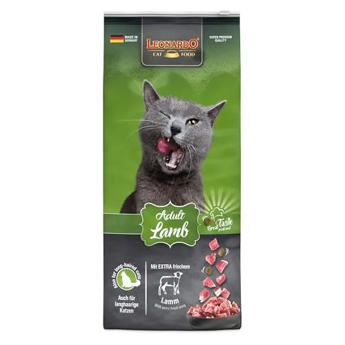 Leonardo Adult Lamb 15 kg - Hochwertiges Trockenfutter für Katzen - Katzenfutter aus Deutschland, mit zartem Lammfleisch für eine ausgewogene Ernährung und optimale Verdauung.