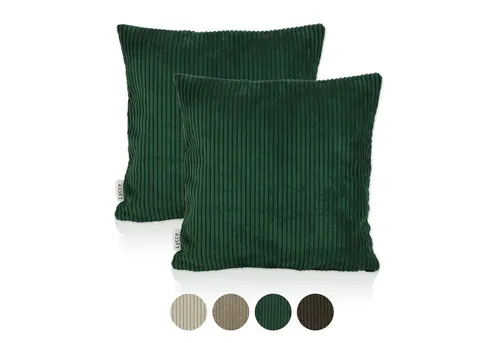Lycce Dekokissen Kissenbezug 2er Set CORD Stoff (50 x 50 cm) - made in EU