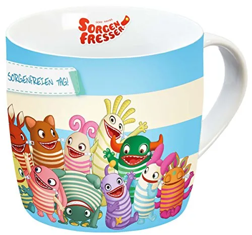 GEDALABELS Sorgenfresser 12988 Tasse 250 ml, Gruppe, Porzellan, Mehrfarbig, 11 x 8 x 8 cm