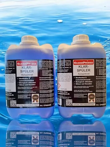 CleanPrince Klarspüler Konzentrat 10 Liter blau flüssig | Spülmaschinen Geschirr Besteck