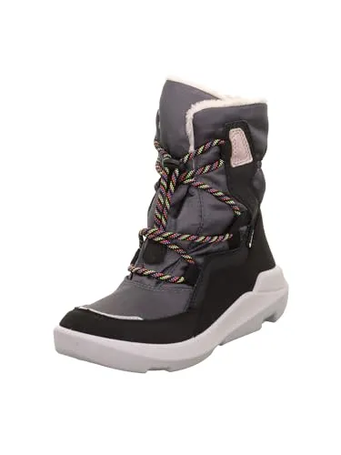 Superfit Mädchen Twilight Schneestiefel, Schwarz Grau 0000, 36 EU Weit - Wanderschuhe mit GORE-TEX Membrane für wasserdichten und atmungsaktiven Komfort, herausnehmbarer Einlegesohle und praktischem Innenzipp für schnellen Einstieg.