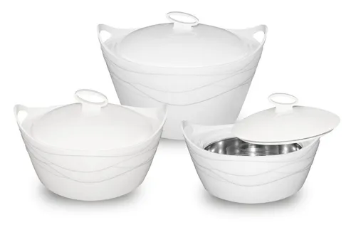 BEM Thermoschüssel Set 949, Edelstahl, 6-tlg - Hält Speisen bis zu 6 Stunden heiß oder kalt - Praktisches 6-teiliges Thermoschüssel Set aus Edelstahl, ideal zum Warm- oder Kalthalten von Speisen. Mit ergonomischen Griffen und elegantem Design für jede Gelegenheit.