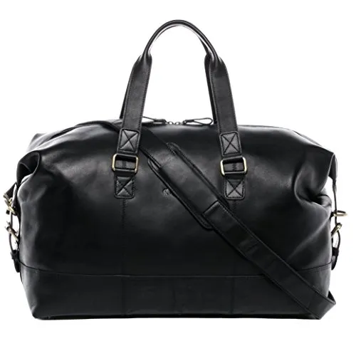 SID & VAIN große Weekender echt Leder - Sporttasche Yale 50 cm - Edle Reisetasche aus hochwertigem Anilin-Leder (50 x 30 x 23 cm) mit viel Stauraum. Ideal als Handgepäck oder Sporttasche, vereint Stil und Funktionalität für Reisen und Freizeit.