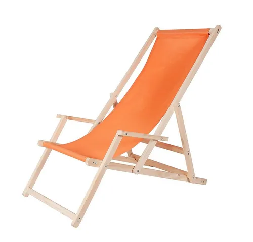 Mucola Gartenstuhl Strandliege - Klappbare Liegestuhl mit Sicherung - Stühle für Garten und Balkon, klappbare Sonnenliege mit verstellbarer Rückenlehne und Sicherung gegen ungewolltes Zusammenklappen für höchsten Komfort.
