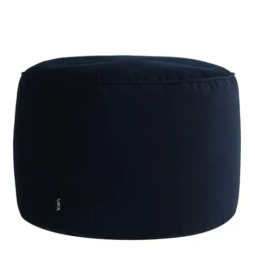 Icon Milano Hocker Dunkelblau - Flauschiger Samt Sitzsack für Wohnzimmer - Stilvolle Hocker mit luxuriösem, superweichem Samtstoff, ideal als Fußhocker oder zusätzliche Sitzgelegenheit. Federleicht und perfekt für gemütliche Momente.