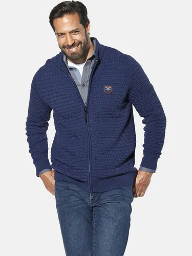 Jan Vanderstorm Herren Strickjacke Bjornvik blau, 52/54 - Stilvolle Herren Strickjacke BJORNVIK in Blau, ideal für Freizeit und entspannte Anlässe. Mit halbem Reißverschluss und gerippten Bündchen vereint sie Komfort und nordische Eleganz. Hergestellt aus 100% Baumwolle für Weichheit und Langlebigkeit.
