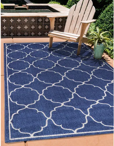 Sanat Teppich Berlin - Robuster Outdoor-Teppich in Blau, 160 x 230 cm - Teppich für Innen- und Außenbereich, wasser- und schmutzabweisend, pflegeleicht und strapazierfähig. Ideal für Eingangsbereiche und Garten.