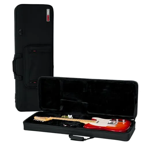 Gator Cases Leichter Polyfoam Gitarrenkoffer für Stratocaster und Telecaster Style E-Gitarren (GL-Electric), Schwarz