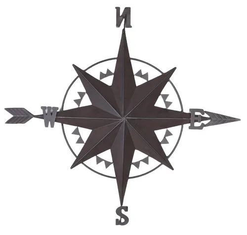 Windrose Wanddeko Kompass Gartendeko maritime Gartendeko Eisen Antik Seefahrt
