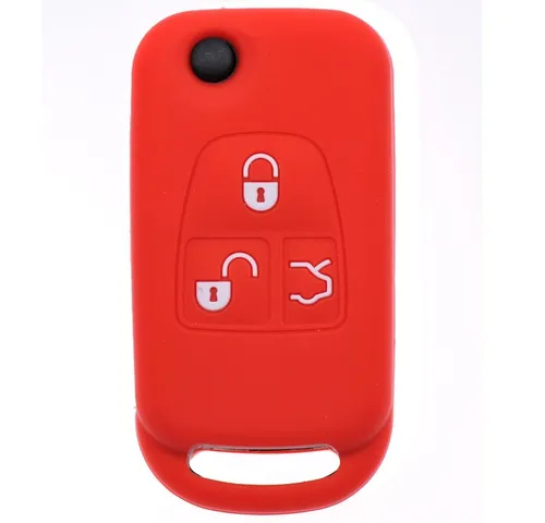 mt-key Schlüsseltasche Autoschlüssel Softcase Silikon Schutzhülle Rot, für Mercedes Benz SL R129 W163 ML 1998-2005 W210 E-Klasse 3 Tasten