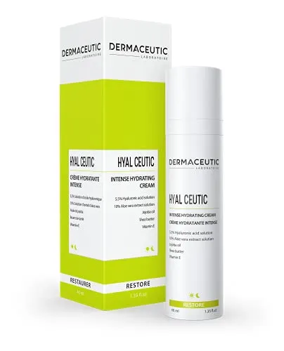Hyal Ceutic | Feuchtigkeitsspendende & Anti-Aging Gesichtscreme | Hyaluronsäure, Aloe Vera, Jojobaöl, Vitamin E & Sheabutter | Beruhigende Anti-Falten Pflege | 40 ml | Dermaceutic