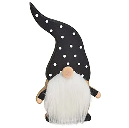 G.Wurm Dekofigur Wichtel aus Holz | Weihnachtswichtel Deko | Weihnachten Weihnachtsdeko (schwarz 20cm)