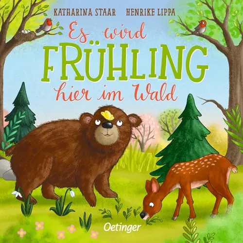 Es wird Frühling hier im Wald: Niedliches Papp-Bilderbuch um den Frühling zu verstehen für Kleinkinder ab 18 Monaten