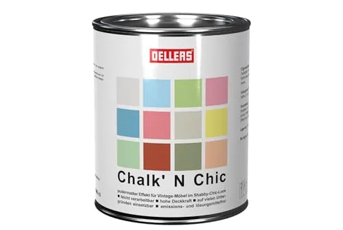 OELLERS Chalk ‘N Chic 1L, Puderrosa, Kreidefarbe, matt, erstklassige Raumfarbe für wolkig schöne Oberflächen, für nahezu alle Untergründe wie Beton, Raufaser, Gipskarton, Holz uvm.