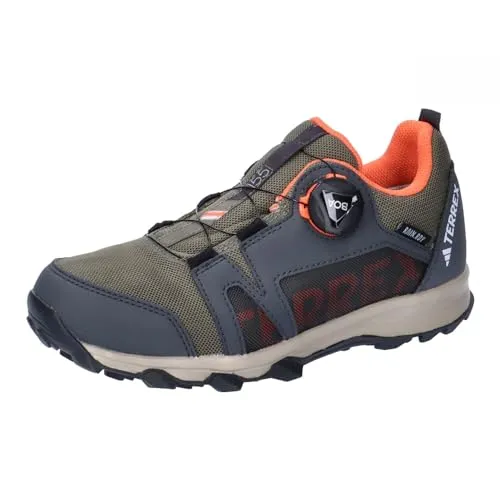 adidas Terrex Agravic BOA RAIN.RDY Trail Running Shoes Trailrunning-Schuhe, Olive strata/orange/Wonder beige, 30.5 EU