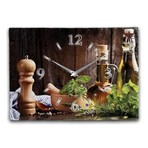 Designer-Wanduhr aus Stein (Keramik) – Flüsterleises Uhrwerk - Elegante Wanduhren aus Keramik in Schiefer-Optik, handgefertigt in Deutschland. Mit flüsterleisem Uhrwerk für ruhige Umgebungen, ideal für Wohnzimmer und Büros.