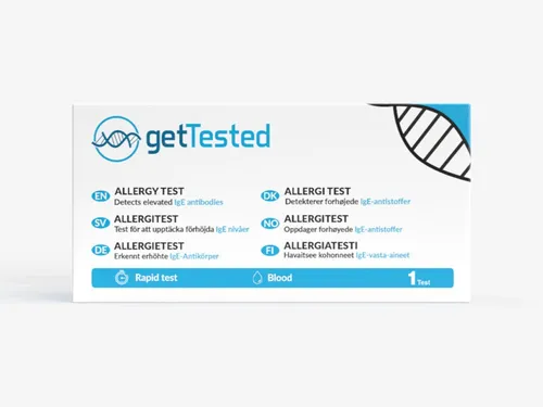 GetTested International AB Allergietest Allergie IgE Schnelltest – IgE-Bluttest, 1 Messparameter, Testkit, 1-tlg., IgE-Bluttest für zuhause, IgE-Bluttest zur Allergie-Orientierung