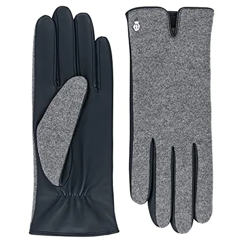 Roeckl Damen Gruenwald Lederhandschuhe, Classic Navy, 7.5 - Stilvolle Lederhandschuhe mit Loden und warmem Wollfutter, ideal für kalte Tage und perfekten Tragekomfort.