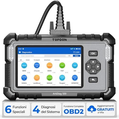 TOPDON OBD2 Diagnosegerät Auto AD500 – 4-System-Diagnose für Motor, ABS, SRS & Getriebe