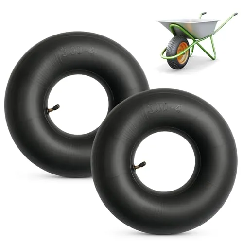 KELAV 2 Stück Ersatz Innenschlauch 3.00-4 (260x85 mm) mit TR87 Winkelventil für Sackkarre, Bollerwagen, Schubkarre, Transportkarre