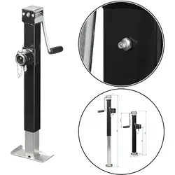 1x Anhänger Stützen 2500 kg - Kurbelstütze 62-100cm Ausdrehbar und klappbar Ausdrehstütze für Wohnmobil Anhängerstütze