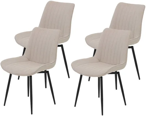 HELA Drehstuhl Vierfußstuhl BERGEN (Set, 4 St) – 360° drehbar, XL-Sitzbreite