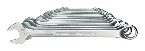 Gedore 6013650 Ring-Maulschlüssel-Satz 14-teilig - Werkzeug-Sets mit 10° gekröpfter Ringseite und UD-Profil für optimalen Halt und einfache Handhabung.