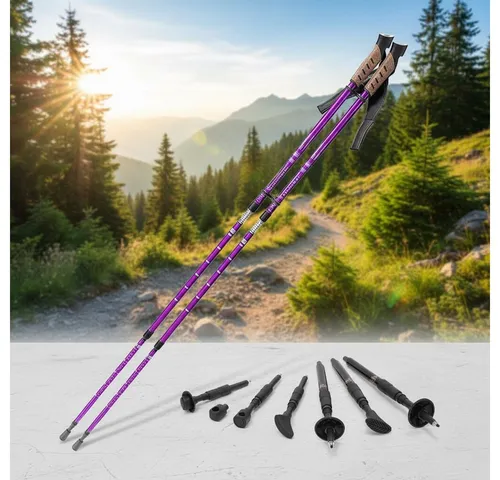 Mucola Teleskop-Walking-Stöcke – 2 Stück in Violett