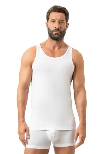Mey Tagwäsche Serie Dry Cotton Herren Shirt o.Arm Weiß XL - T-Shirt für Herren mit körpernaher Passform und Rundhalsausschnitt, ideal für warme Tage dank atmungsaktiver Dry Cotton Technologie.